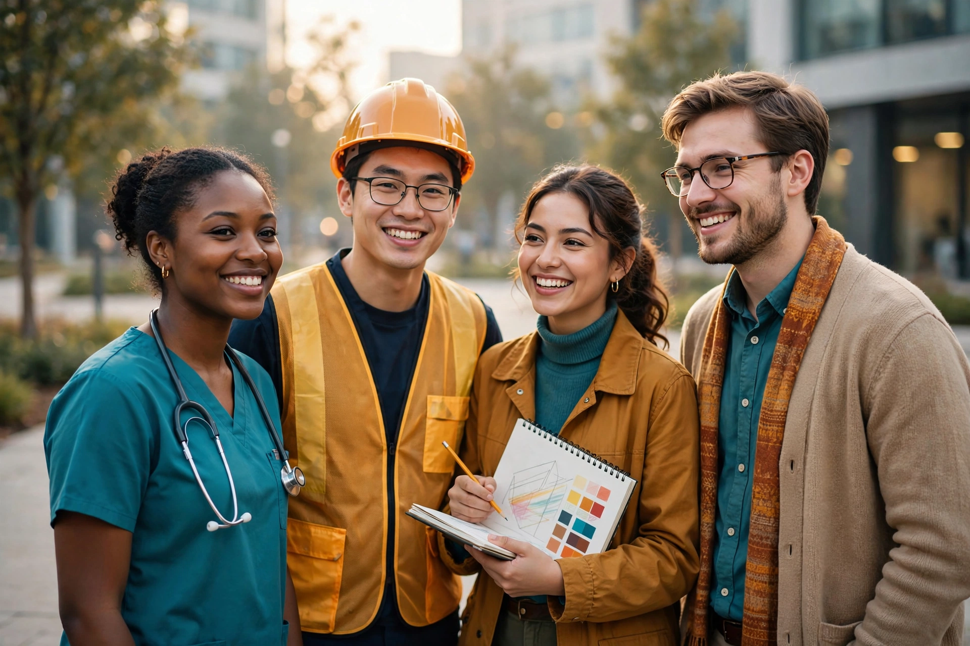 Professionals in careers that fit them — nurse, engineer, designer